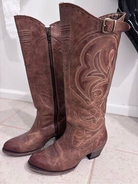 Ariat Brown Leather Boot Interior with Brand Label